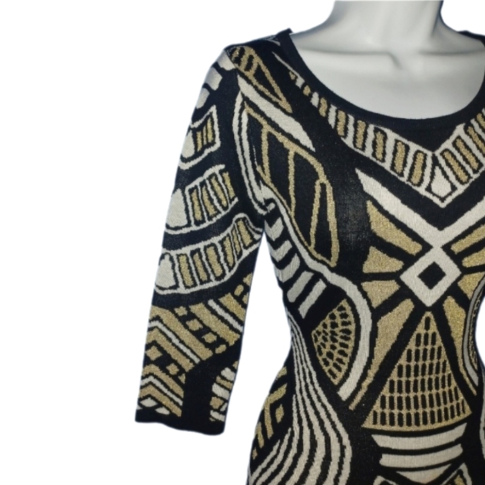 Forever 21 Black Gold Sweater Dress - Picture 5 of 6